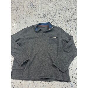 Woolrich Mens Gray Pullover Sweater Quarter Snap‎ Button Pocket Outdoors